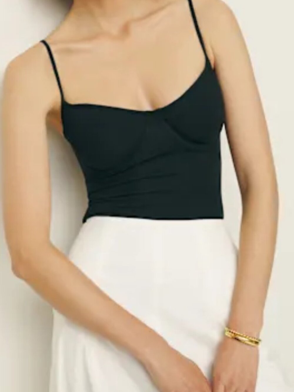Reformation Piper Knit Bodysuit Black - Size L